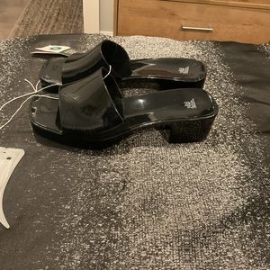 Wild Fable Black Jelly Slide-In Mule Sandals.